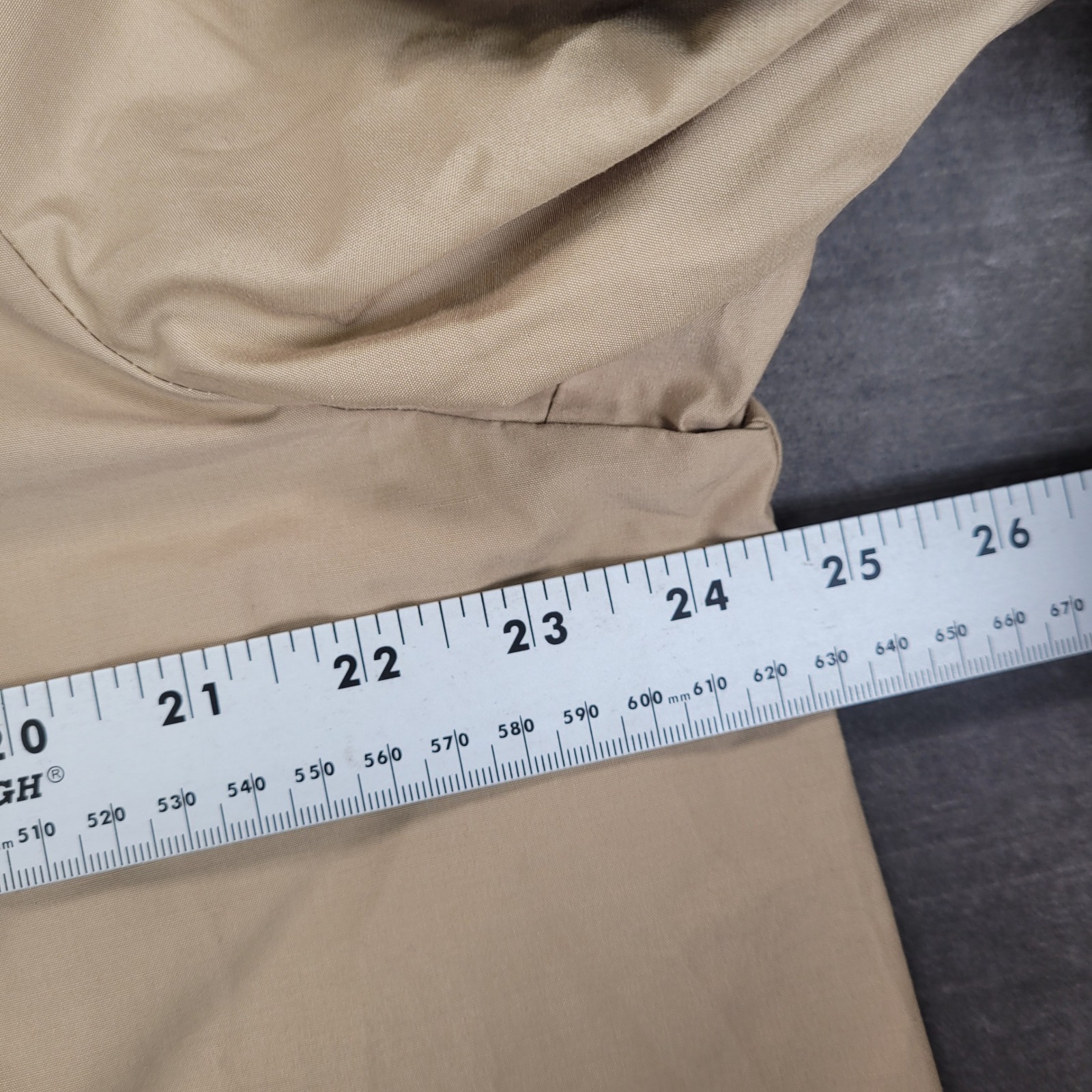 Lands End Womens Xl 18 Tan Hooded Field Jacket Floral Cuff Light Weight — image 7 of 7